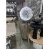 Ledli Tripod Krom Ayaklı Dekoratif Saat Döner Çarklı Krom-Krom