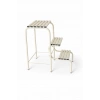 Metal Açılır Katlanır Tabureli Merdiven Sandalye Krem
