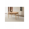 Ortadan Açılır Ahşap Yemek Masası Gizli Kaşıklık Bölmeli 80cm x 140cm DİŞ BUDAK