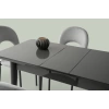 Ortadan Açılır Büyüyen 70x120cm Gümüş Gri Ahşap Salon Yemek Masa Gri Sandalye Takımı 4 Sandalyeli