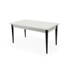 Ortadan Açılır Büyüyen Yemek Masası Beyaz 80x130cm Beyaz - Siyah Ayaklı