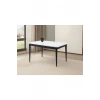 Ortadan Açılır Büyüyen Yemek Masası Beyaz-Siyah Ayaklı 90x140cm
