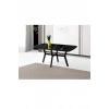 Parlak Ahşap Sabit Yemek Masası Siyah Mermer Desenli 90x160cm SADECE MASA FİYATIDIR