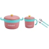 Paslanmaz Çelik Sızdırmaz Çatal ve Kaşıklı Saklama Kabı Beslenme Kabı 260-500 ML Pembe İthal Ürün