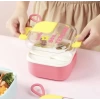 Paslanmaz Çelik Sızdırmaz Kaşıklı Saklama Kabı Beslenme Kabı 600 ML. Pembe İthal Ürün