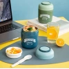 Paslanmaz Çelik Sızdırmaz Kaşıklı Saklama Kabı Beslenme Kabı 780 ML Mavi İthal Ürün