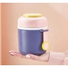 Paslanmaz Çelik Sızdırmaz Kaşıklı Saklama Kabı Beslenme Kabı 780 ML Mor İthal Ürün