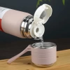 Paslanmaz Çelik Termos Su Şişesi 500ml Vakumlu Kapak Pembe İthal Ürün