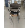 Paslanmaz Krom Ayaklı Deri Tabure 4 Adet Karışık Renk