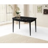 Sonata Kütük Ortadan Açılır Büyüyen Parlak Ahşap Yemek Masası Siyah Mermer Desenli 70x120cm SADECE MASA FİYATIDIR