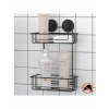 Vakumlu Banyo Duvar Rafı Şampuanlık 2 Katlı Siyah