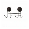 Vakumlu Banyo Tuvalet Havlu Askısı 4 Kancalı Siyah