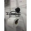 Vakumlu Tuvalet Kağıdı Askısı Yedekli Siyah S275