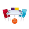 Yandan Açılır Büyüyen Cam Mutfak Masası Damla-Beyaz Ayaklı 60x90cm