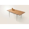 Yandan Açılır Büyüyen Yemek Masası Meşe-Beyaz 80x120cm SADECE MASA FİYATIDIR