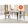 Yandan Açılır Büyüyen Yemek Masası Bej-Siyah Ayaklı 70x110cm SADECE MASA FİYATIDIR
