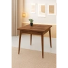 Yanlardan Açılır Büyüyen Yemek Masası Ceviz 75x80cm SADECE MASA FİYATIDIR