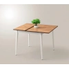 Yanlardan Açılır Büyüyen Yemek Masası Meşe-Beyaz 75x80cm SADECE MASA FİYATIDIR