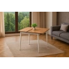 Yanlardan Açılır Büyüyen Yemek Masası Meşe-Beyaz 75x80cm SADECE MASA FİYATIDIR