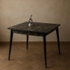 Yanlardan Açılır Büyüyen Yemek Masası Siyah Mermer Desenli 75x80cm SADECE MASA FİYATIDIR