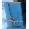 Yaprak Baskılı Deri Kapaklı Özel Tasarım Hediyelik Deri Kaplı Ajanda Anı Defteri Not Defteri Mavi