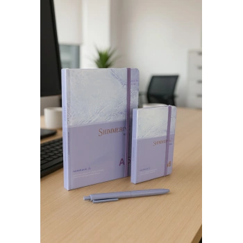 2 Adet Ajanda Çizgili Not Defteri-Uçlu Kalem Hediyeli Shimmering