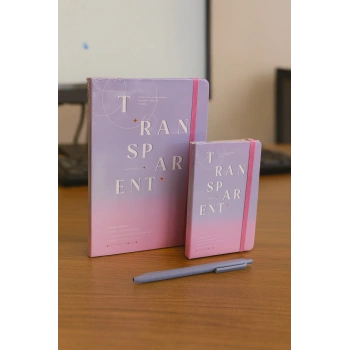 2 Adet Ajanda Çizgili Not Defteri-Uçlu Kalem Hediyeli Transparent