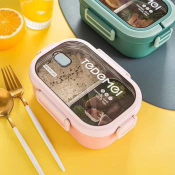 2 Bölmeli Paslanmaz Çelik Sızdırmaz Saklama Kabı Beslenme Kabı 0,85 Lt. Pembe İthal Ürün