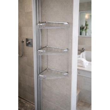 Paslanmaz Banyo Köşe Rafı Duvara Monte