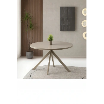 Ahşap Yuvarlak Açılır Büyüyen Yemek Masası Cappicino 70x120cm