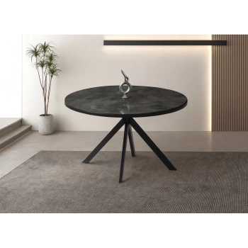 Ahşap Yuvarlak Açılır Büyüyen Yemek Masası Mermer Desen 70x120cm SADECE MASA FİYATIDIR