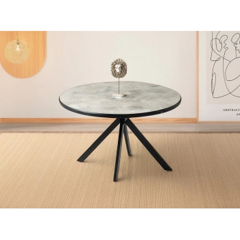 Ahşap Yuvarlak Açılır Büyüyen Yemek Mutfak Masası Mermer Desen 70x120cm SADECE MASA FİYATIDIR