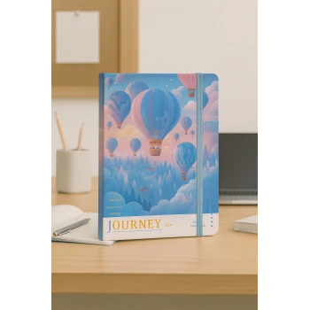 Ajanda Günlük Çizgili Not Defteri Notebook Mavi Balon