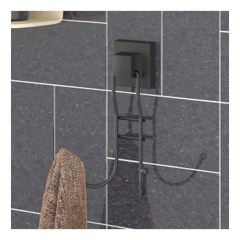 Banyo Havlu Askısı 2 Kancalı Paslanmaz Siyah EasyFix