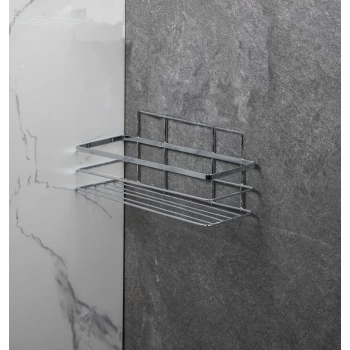Paslanmaz Banyo Köşe Rafı Paslanmaz Tek Katlı