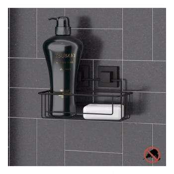 Banyo Rafı Paslanmaz Yapışkanlı EasyFix Siyah