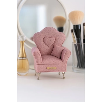 Berjer Figürlü Kadife Desenli Takı Bijuteri Mücevher Kutusu Biblo 15cm Pembe İthal Ürün