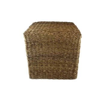 Dekoratif Dikdörtgen Naturel Hasır Jüt Puf 40x40cm