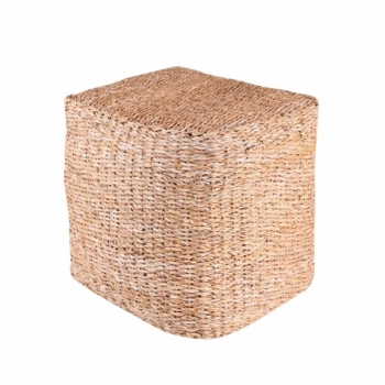 Dekoratif Dikdörtgen Naturel Hasır Jüt Puf 40x40cm