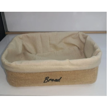 Dekoratif Dikdörtgen Bezli Ekmek Sepeti 24x17cm