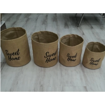 Dekoratif Yuvarlak Sweet Home Sepet Düzenleyici 4lü Set