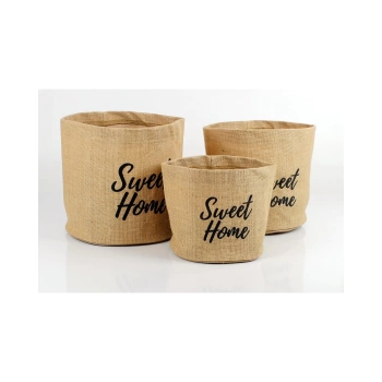Dekoratif Yuvarlak Sweet Home Sepet Düzenleyici 3lü Set