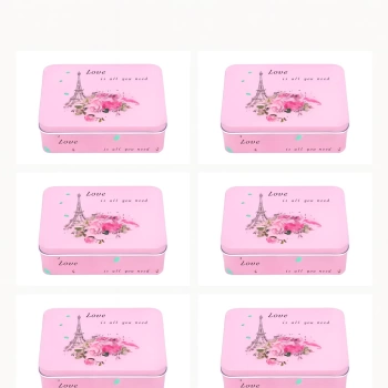 Dikdörtgen Kutu Hediye Kutusu Sevgililer Günü Hediye Kutusu Love is all you need Pembe 6 lı