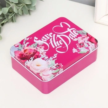 Dikdörtgen Kutu Hediye Kutusu Sevgililer Günü Hediye Kutusu Save the Date Pembe