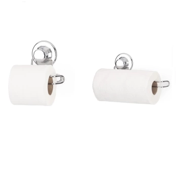 Hem Vakumlu-Vidalı Banyo Askısı 2 li Set Tuvalet Kağıtlığı+Kağıt Havlu Askısı