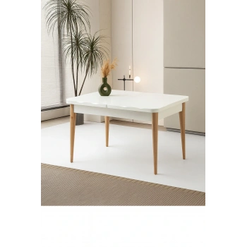 Kelebek Ortadan Açılır Büyüyen Yemek Masası Beyaz 80x130cm