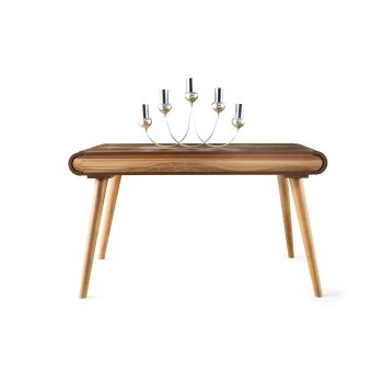Kenarlardan Açılır Ahşap Yemek Masası Gizli Kaşıklık Bölmeli 80cm x 120cm