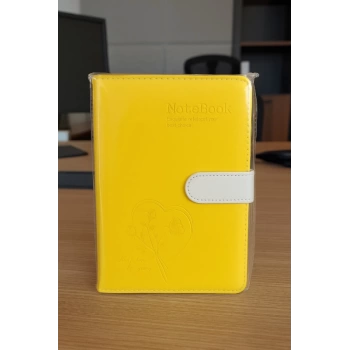 Mıknatıslı Ajanda Günlük Not Defteri Notebook Sarı İthal Ürün