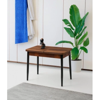 Milano Ortadan Açılır Büyüyen Ahşap Yemek Masası Ceviz 60x100cm SADECE MASA FİYATIDIR