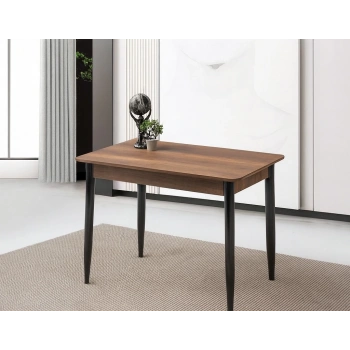 Ortadan Açılır Büyüyen Ahşap Yemek Masası Ceviz 70x120cm SADECE MASA FİYATIDIR